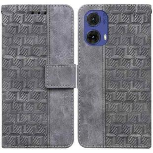 For Motorola Moto G85 Geometric Embossed Leather Phone Case(Grey)