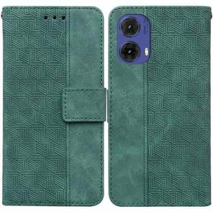 For Motorola Moto G85 Geometric Embossed Leather Phone Case(Green)