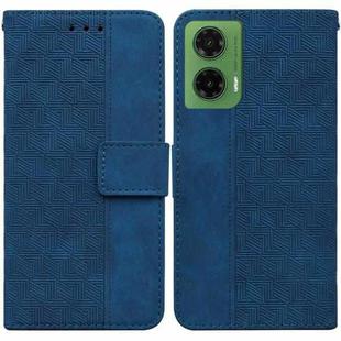 For Motorola Moto G35 Geometric Embossed Leather Phone Case(Blue)