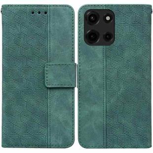 For Motorola Moto G 5G 2025 Geometric Embossed Leather Phone Case(Green)