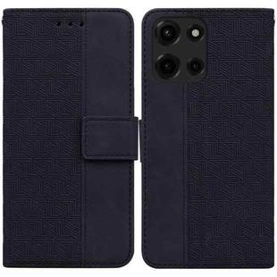 For Motorola Moto G 5G 2025 Geometric Embossed Leather Phone Case(Black)