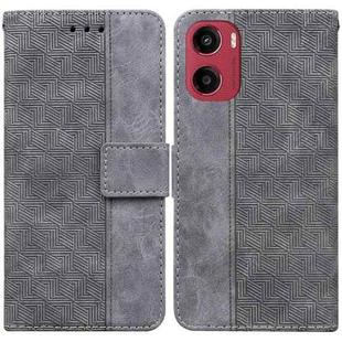 For Motorola Moto G05 / E15 Geometric Embossed Leather Phone Case(Grey)