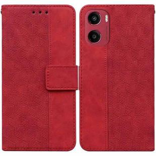 For Motorola Moto G05 / E15 Geometric Embossed Leather Phone Case(Red)