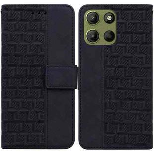 For Motorola Moto G15 Geometric Embossed Leather Phone Case(Black)