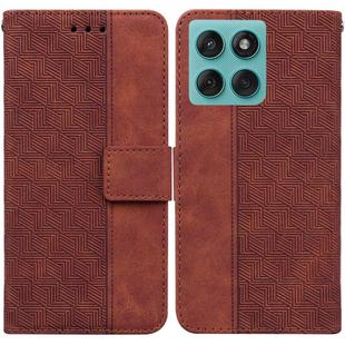 For Motorola Edge 60 Fusion / Edge 5G 2025 Geometric Embossed Leather Phone Case(Brown)