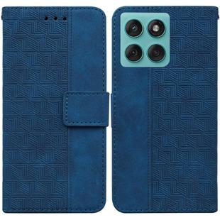 For Motorola Edge 60 Fusion / Edge 5G 2025 Geometric Embossed Leather Phone Case(Blue)