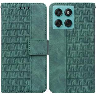 For Motorola Edge 60 Fusion / Edge 5G 2025 Geometric Embossed Leather Phone Case(Green)