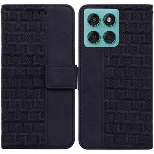 For Motorola Edge 60 Fusion / Edge 5G 2025 Geometric Embossed Leather Phone Case(Black)
