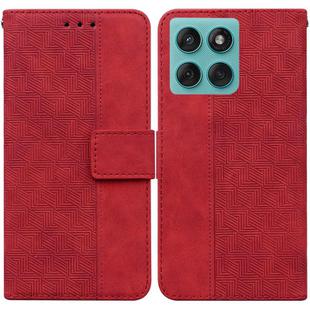 For Motorola Edge 60 Fusion / Edge 5G 2025 Geometric Embossed Leather Phone Case(Red)