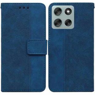 For Motorola Moto G56 5G / G66j 5G / G66y 5G Geometric Embossed Leather Phone Case(Blue)