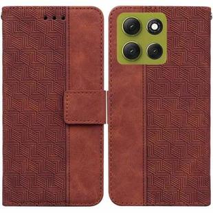 For Motorola Moto G86 5G Geometric Embossed Leather Phone Case(Brown)