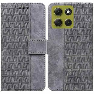 For Motorola Moto G86 5G Geometric Embossed Leather Phone Case(Grey)