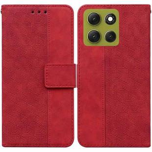 For Motorola Moto G86 5G Geometric Embossed Leather Phone Case(Red)