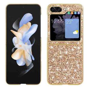 For Samsung Galaxy Z Flip5 5G Glitter Powder Shockproof TPU Phone Case(Gold)