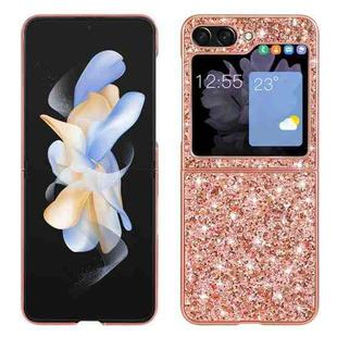 For Samsung Galaxy Z Flip5 5G Glitter Powder Shockproof TPU Phone Case(Rose Gold)