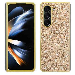 For Samsung Galaxy Z Fold5 Glitter Powder Shockproof TPU Phone Case(Gold)