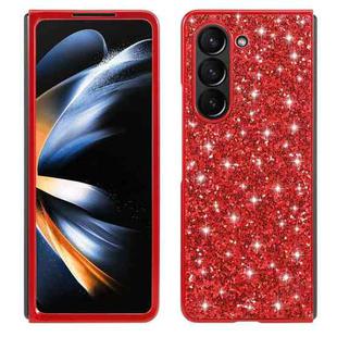 For Samsung Galaxy Z Fold5 Glitter Powder Shockproof TPU Phone Case(Red)