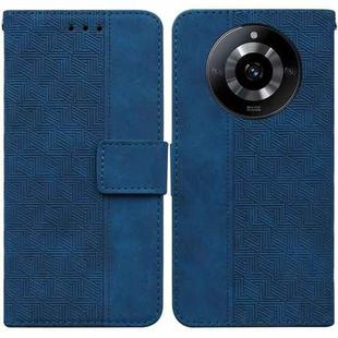 For Realme 11 5G/Narzo 60 India Version Geometric Embossed Leather Phone Case(Blue)
