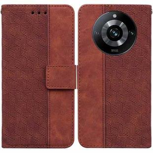 For Realme 11 Pro 5G/11 Pro+ 5G/Narzo 60 Pro 5G Geometric Embossed Leather Phone Case(Brown)