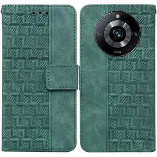 For Realme 11 Pro 5G/11 Pro+ 5G/Narzo 60 Pro 5G Geometric Embossed Leather Phone Case(Green)