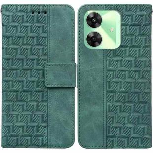For Realme C61 / C63 / Note 60 Geometric Embossed Leather Phone Case(Green)