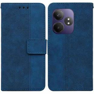 For Realme GT 6 / GT 6T / GT Neo6 Geometric Embossed Leather Phone Case(Blue)