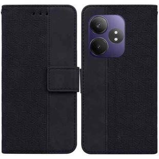 For Realme GT 6 / GT 6T / GT Neo6 Geometric Embossed Leather Phone Case(Black)