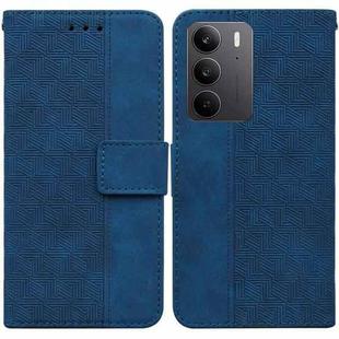 For Realme C75 Geometric Embossed Leather Phone Case(Blue)