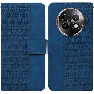 For Realme 13+ Global Geometric Embossed Leather Phone Case(Blue)