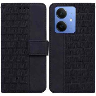 For Realme Neo7 SE Geometric Embossed Leather Phone Case(Black)