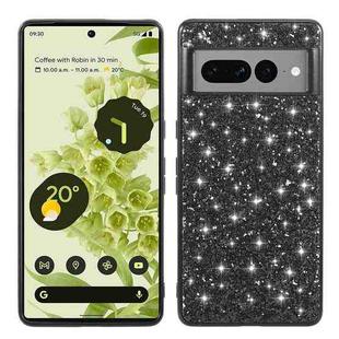 For Google Pixel 7a Glitter Powder Shockproof TPU Phone Case(Black)