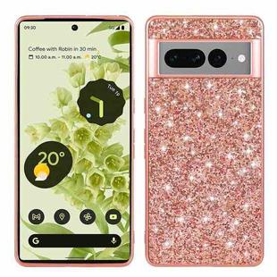 For Google Pixel 7a Glitter Powder Shockproof TPU Phone Case(Rose Gold)