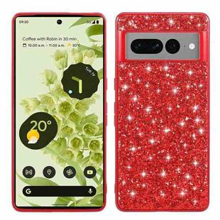 For Google Pixel 7a Glitter Powder Shockproof TPU Phone Case(Red)