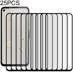 For Google Pixel 4a 25 PCS Full Glue Full Screen Tempered Glass Film(Black)