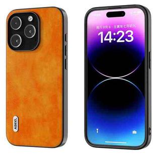 For iPhone 15 Pro ABEEL Dual Color Lichi Texture PU Phone Case(Orange)