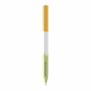 For Apple Pencil 2 LOVE MEI Rainbow Liquid Silicone Protective Pen Case(Yellow)