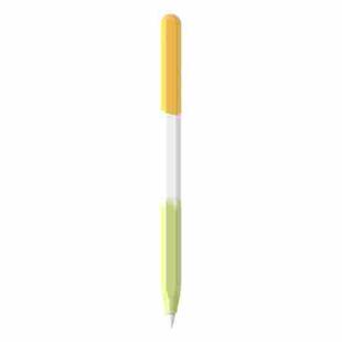 For Apple Pencil 1 LOVE MEI Rainbow Liquid Silicone Protective Pen Case(Yellow)