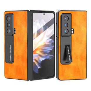 For Honor Magic Vs ABEEL Dual Color Lichi Texture PU Phone Case(Orange)