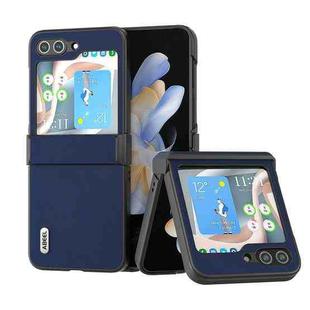 For Samsung Galaxy Z Flip5 ABEEL Haze Texture PU Phone Case(Dark Blue)