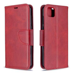 For Huawei Y5P / Honor 9S Retro Lambskin Texture Pure Color Horizontal Flip PU Leather Case with Holder & Card Slots & Wallet & Lanyard(Red)