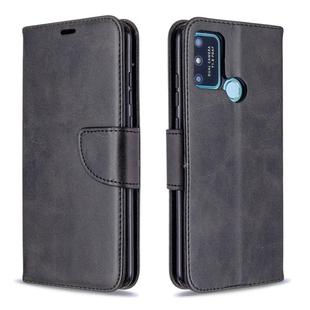 For Huawei Honor 9A Retro Lambskin Texture Pure Color Horizontal Flip PU Leather Case with Holder & Card Slots & Wallet & Lanyard(Black)