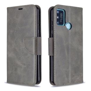 For Huawei Honor 9A Retro Lambskin Texture Pure Color Horizontal Flip PU Leather Case with Holder & Card Slots & Wallet & Lanyard(Grey)