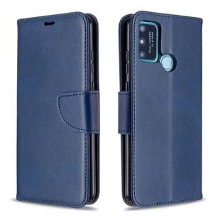 For Huawei Honor 9A Retro Lambskin Texture Pure Color Horizontal Flip PU Leather Case with Holder & Card Slots & Wallet & Lanyard(Blue)
