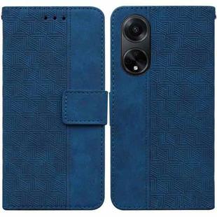 For OPPO A98 5G / F23 5G India Geometric Embossed Leather Phone Case(Blue)