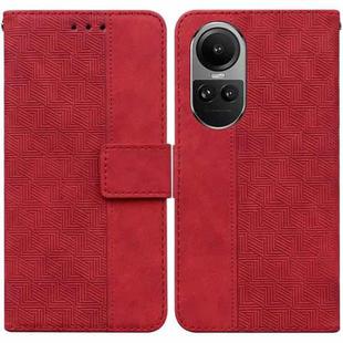 For OPPO Reno10 5G Global/Reno10 Pro Global Geometric Embossed Leather Phone Case(Red)