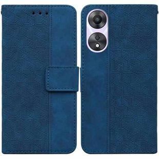 For OPPO A58 4G Geometric Embossed Leather Phone Case(Blue)