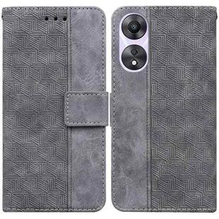 For OPPO A78 4G Geometric Embossed Leather Phone Case(Grey)