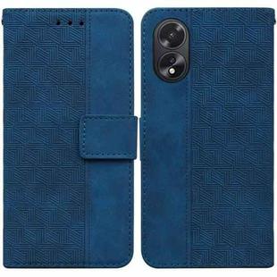 For OPPO A38 4G / A18 Geometric Embossed Leather Phone Case(Blue)