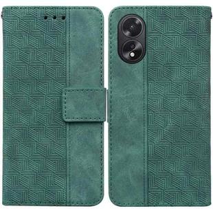 For OPPO A38 4G / A18 Geometric Embossed Leather Phone Case(Green)