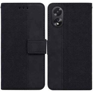 For OPPO A38 4G / A18 Geometric Embossed Leather Phone Case(Black)